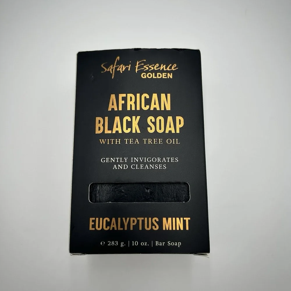 Safari Essence Golden - Eucalyptus Mint African Black Soap Bar - 10 oz.